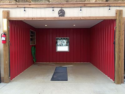 Inside wash rack at Plattsburg Equine Center